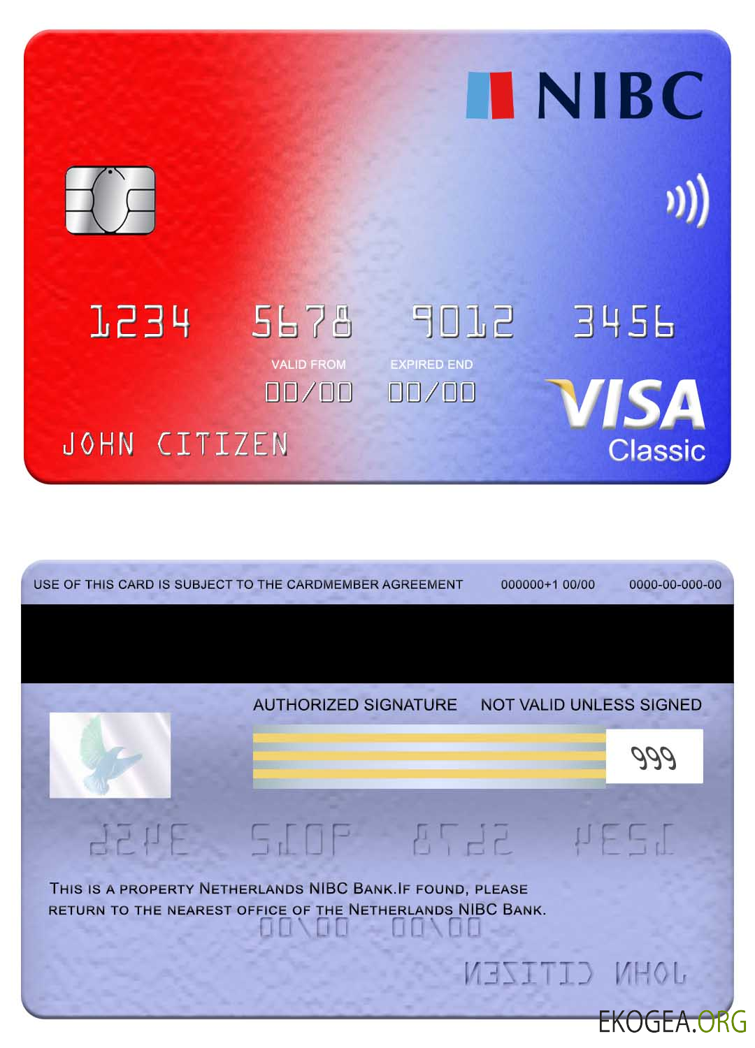 Carte visa classique NIBC Bank Pays Bas